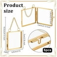 thumbnail image 2 of 6pcs Gold Mini Glass Hanging Frame 2.7x2.7x0.3 Inch Gold Metal Picture Frames Clear Double Glass Floating Frame Hanging Artwork Display Frame Glass Frame for Pressed Flowers Leaf and Artwork, 2 of 6