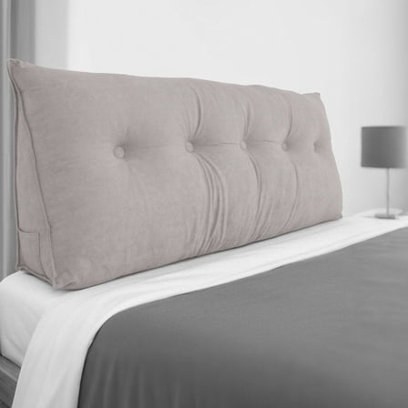 Wedge Pillow Headboard, Triangle Headboard Pillow for Bed, King , Light Gray