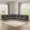 Khaki Black, variant on Oversized Modular Sectional Corner Couches with Tassel, 6 Seater Sofa Big Comfy Leopard Chenille L Shaped Couches with 2 Throw Pillows and 6 Lumbar Pillows, Beige Coffee