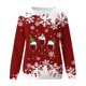 thumbnail image 2 of Gibobby Jersey de forro polar con cuello redondo,holgado a la moda, informal de casa con estampado navideño para mujer, atlético y Y2K (Rojo, L), 2 of 4