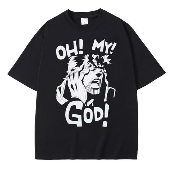 Anime JoJo's Bizarre Adventure T-shirt Summer JoJo T-shirt Printed Joseph Joestar Short Sleeve Loose Cotton Tee