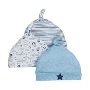 Little Star Organic Newborn Baby Boy Caps, 3-pack