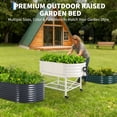 thumbnail image 4 of Raised Garden Bed – Galvanized Steel Planter Box – Wheels, Legs & Storage Rack – Heavy Duty 0.78mm – Corrosion-Resistant – Ergonomic Height – Tool-Free Install – White, 120×60×30cm, Open, 4 of 7