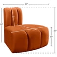 thumbnail image 3 of Meridian Furniture Arc Cognac Velvet Reverse Corner, 3 of 9