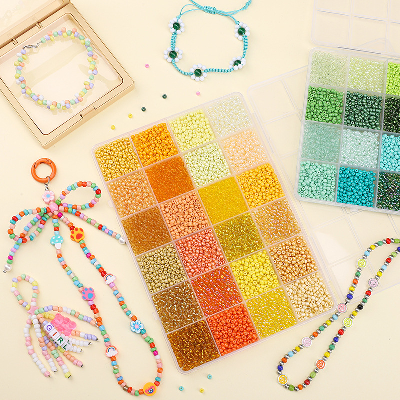 XmhyTop-A Rice Bead Box Set, 5200pcs 3mm Glass Seed Beads