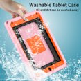 thumbnail image 5 of ELEHOLD Rugged Case for iPad 6th/5th Gen/Pro 9.7" (2018/2017/2016) with 360° Rotatable Folding Handle Grip Kickstand Function Shockproof Protective Washable Case ,Pink, 5 of 6