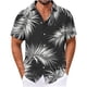 thumbnail image 1 of Hombro Frío Tops Hombres de Manga Larga Cuarto Cremallera Suéter con Diseño de Camisa de Cuello de Impresión Hawaiana, 1 of 4