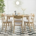 thumbnail image 3 of GDF Studio Helen Mid-Century Modern 5 Piece Dining Set, Light Beige and Natural Oak, 3 of 11