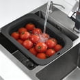 thumbnail image 6 of Extendable Sink Colander Strainer Basket, Wash Vegetables and Fruits, Drain Cooked Pasta and Dry Dishes - Adjustable Over the Sink Colander Drainer Basket - #01 Black, 6 of 6