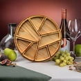 thumbnail image 2 of Shoreew Wood Puzzle Serving Tray with 8 Removable Compartments Fruits Nuts Meats Dips Food Tray Cocktail Party Platter, 2 of 6