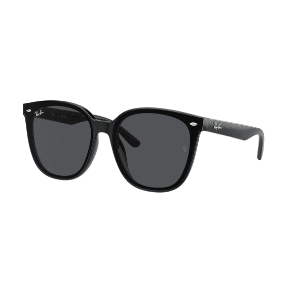 RAY-BAN RB4423D RB4423D Square Shape Sunglasses Polished Black Frame | Dark Grey Lens 66mm