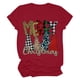 thumbnail image 2 of Puntoco Mujer Casual Cuello Redondo Manga Corta Árbol De Navidad Impreso Camiseta Top Puntoco Puntoco-4277, 2 of 6