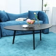 thumbnail image 5 of Oval Coffee Table for Small Space , Simple Modern Center Table with OAK Wood LegsH, 5 of 16