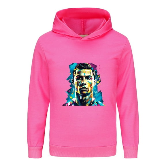Ronaldo Football Hoodie – Kids Long Sleeve Sweatshirt with CR7 Graphic, Boys and Girls Top