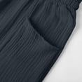 thumbnail image 7 of Capri Pants for Women Summer Baggy Comfy Straight Wide Leg Solid Elastic Waist Cropped Capris Soft Slacks(Dark Gray,M), 7 of 7