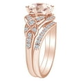thumbnail image 2 of AFFY 2.07 Carat Round Simulated Morganite & Natural Diamond Vintage Style Engagement Ring 14K Solid Rose Gold Ring Size-6, 2 of 2