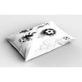 thumbnail image 2 of Ambesonne Sketchy Pillow Sham 2 Pack, Football in Monochrome Form, 30"x20", White and Black, 2 of 3