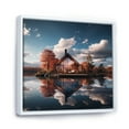 thumbnail image 2 of Designart "Leisurely Autumn Days By The Lakeside House" Lakes Lakehouse Floater Framed Canvas Prints, 2 of 5
