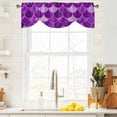 thumbnail image 3 of Purple Fish Scale Tie Up Valance Curtains for Windows, Kitchen Curtains Window Treatments, Modern Geometric Ombre Abstract Moroccan Short Window Shades Valances for Bedroom Bathroom Cafe 42"x18", 3 of 8
