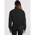 thumbnail image 4 of DARING DIVA Women's Outwear Baggy Padded Cropped Bomber Jacket M Black, 4 of 6