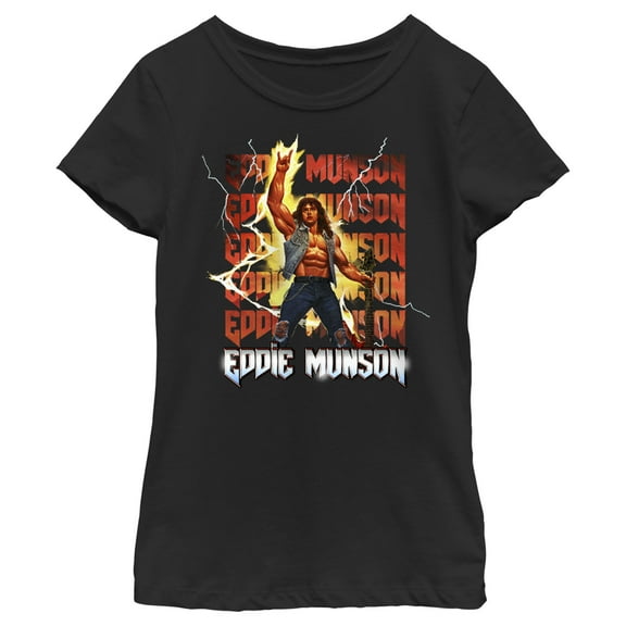 Netflix Girl's Stranger Things Rockstar Eddie Munson Graphic T-Shirt