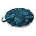 thumbnail image 1 of Scallop Round Floor Cushion with Handle, Repetitive Seashell Aquatic Underwater Sea Creatures Pattern, Decorative Pillow for Living Room & Dorms, 18" Round, Petrol Blue, by Ambesonne, 1 of 4