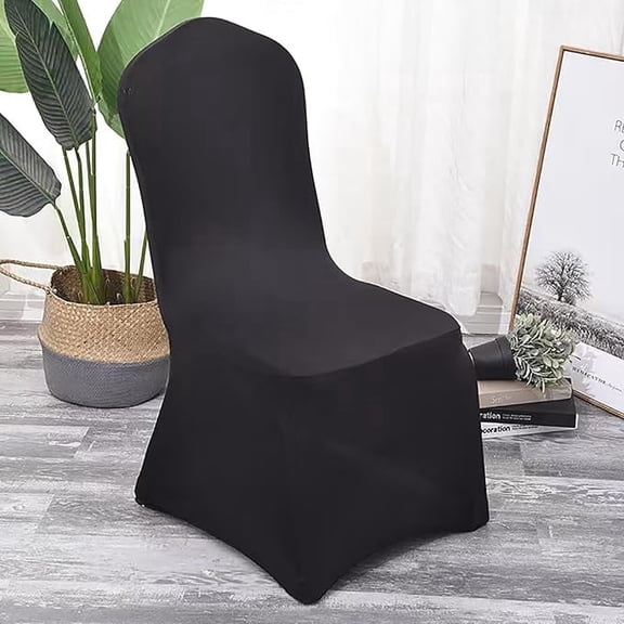 Shunhengye Stretch Spandex Folding Chair Covers – Elastic Universal Fitted Washable Slipcovers for Weddings, Parties & Christmas (50PC, Black)