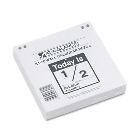 AT-A-GLANCE "Today Is" Daily Wall Calendar Refill, 6 x 6, White, 2017