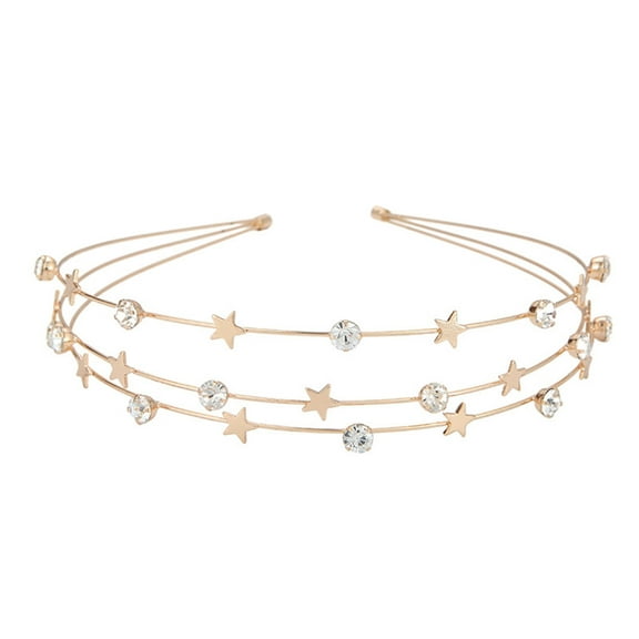 UNTERING Hairband Shining beautiful Hair Hoop Alloy Headband with Multi Layer Stage Party Women Styling Headwear