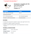 thumbnail image 2 of PCV Valve Kit - Compatible with 1996 - 2005 Pontiac Bonneville 1997 1998 1999 2000 2001 2002 2003 2004, 2 of 2