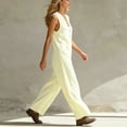 thumbnail image 4 of Ksrymi Lounge Sets for Women Casual Striped Sleeveless Jumpsuit – Loose Fit V-Neck Button Down Wide Leg Romper with Pockets, Summer Outfit for Beach Two Piece Sets for Women, 4 of 7