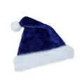thumbnail image 2 of Santa Hat, Plush Santa Hats, Unisex Velvet Fabric Christmas Hat with Comfort Lining & Plush Brim, Xmas Santa Holiday Hat for Adults, 1 Pcs, 17.7x12.6", 2 of 3