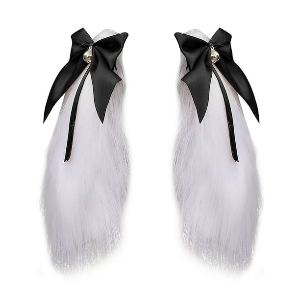 1 par de pasador de orejas de conejo bonito para niñas, pasador de orejas de campana con lazo, accesorios para el cabello para disfraces de Halloween Adepaton BST2001793-1