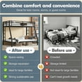 thumbnail image 5 of Bellemave Twin Over Full Bunk Beds, Heavy Duty Metal Bunk Beds with 2 Side Ladders, Industrial Style Bunk Bed Under-Bed Storage Space, No Box Spring Needed（Black), 5 of 12