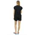 thumbnail image 6 of Bimba Womens Black Buttondown Pj 2-Piece Set Shirt & Shorts Night Dress-18, 6 of 9