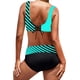 thumbnail image 4 of Mejor Belleza Mujer Traje de Baño de Moda Aumentar el tamaño 2 Piezas Tankini Tops de Bikini y Partes de Abajo Verde M, 4 of 4