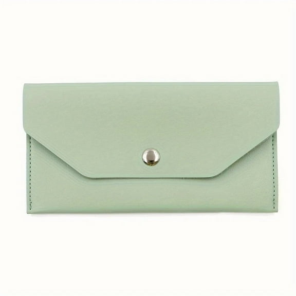 XmhyTop-A Green Leather Cash Envelope, 17.5*9.2cm Budget Envelope Wallet, 1 Piece Reusable Money Stuffing Wallet for Bills