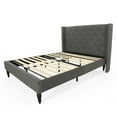 thumbnail image 1 of Noble House Roz Upholstered Traditional Queen Bed in Charcoal Gray, 1 of 9