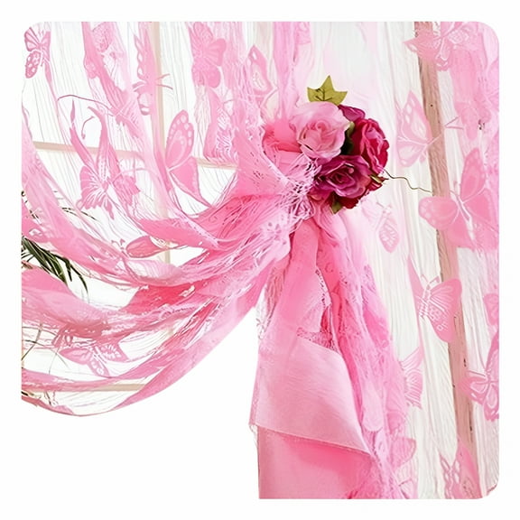 AUQ Butterfly Lace Sheer Curtains Lace Curtains,39.37*78.74"