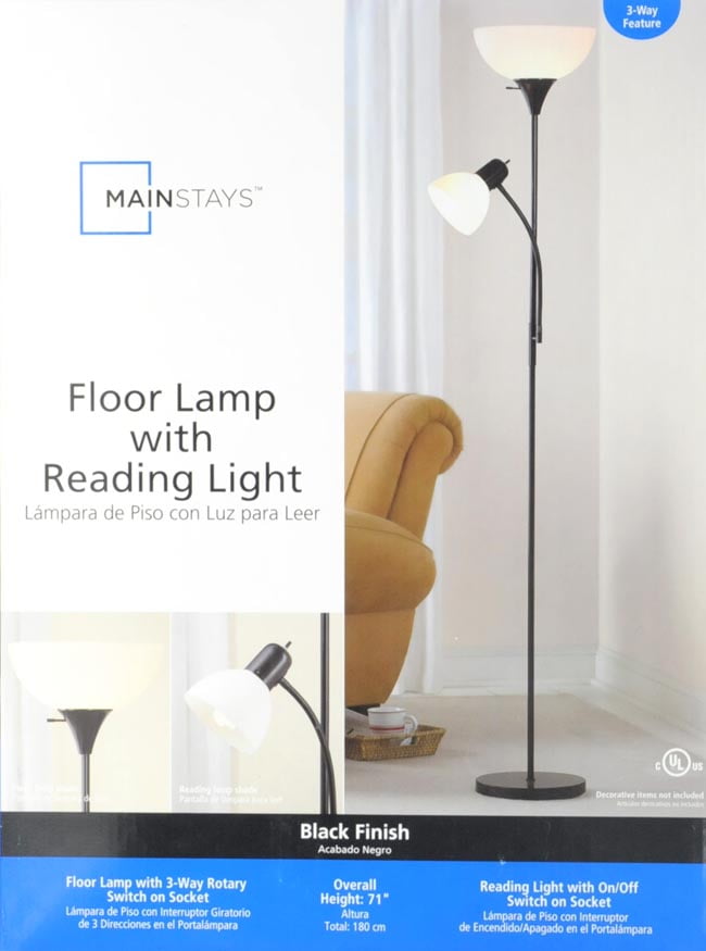 Mainstays Floor Lamp Com, Mainstays Rice Paper Floor Lamp