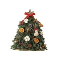 thumbnail image 2 of Mini Christmas Tree with Ornaments and Red Bow, Tabletop Artificial Pine Tree for Holiday Home Office Decor, 2 of 5