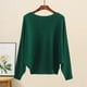 thumbnail image 1 of Long sleeved knitted sweater for women loose slimming in autumn and winter bat sleeve pullover western-style sweater base shirt, 1 of 5