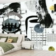thumbnail image 2 of Peel and Stick Wallpaper Canvas drawn contemprary minimal style abstract portrait watercolor colored Modern Art Wall Mural Decor Self Adhesive and Removable 69in x 98in, 2 of 6