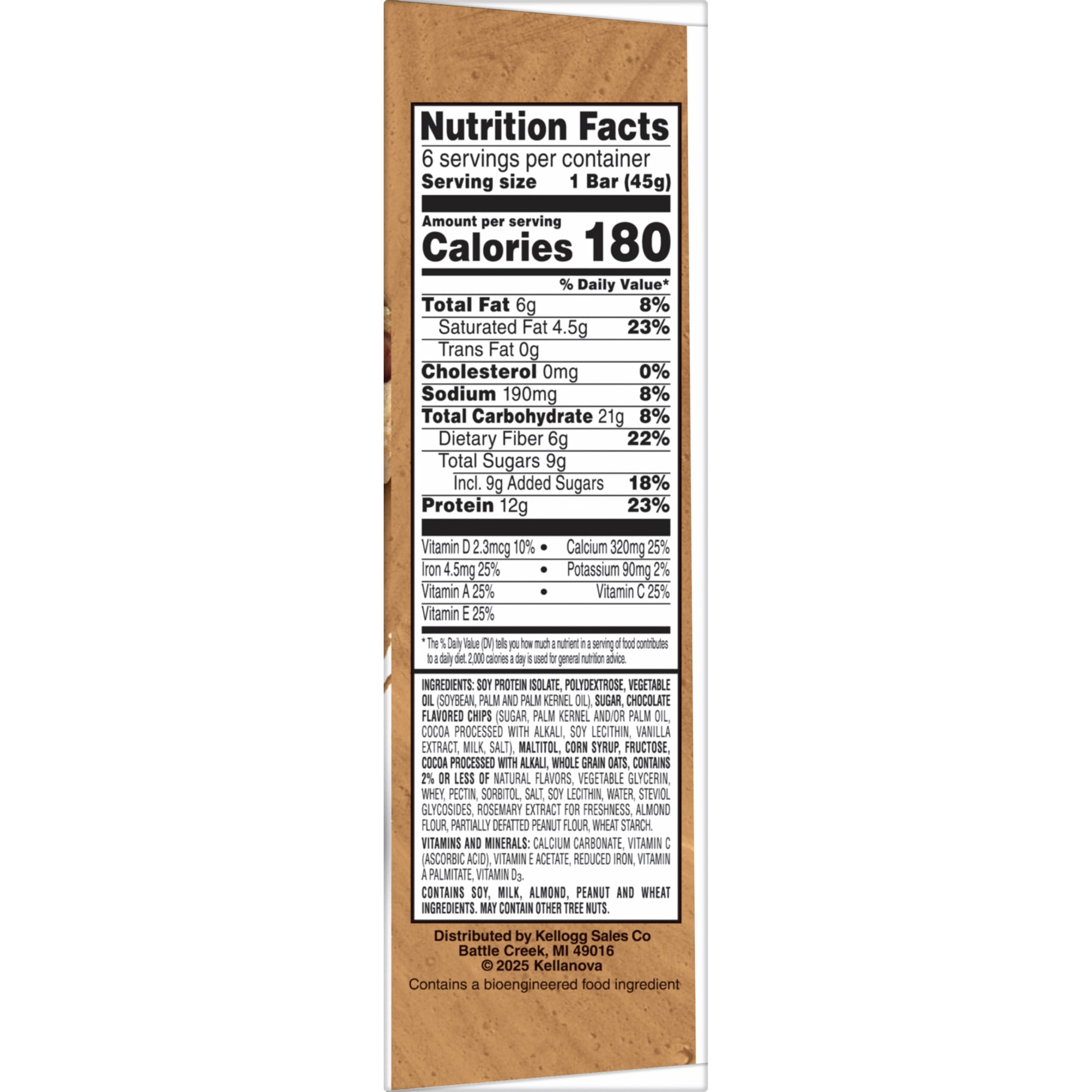 Special K Bar, Chocolatey Chip Cookie Dough Protein Meal Bars, 6 Count