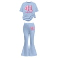 thumbnail image 5 of Gaexia Children'S Jogging Set,Girls Casual Fashion Outfit With Bow Short Sleeve Top and Long Pants for Play and Daily Wear Fashion Clothes,8-9 Years, 5 of 6