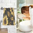 thumbnail image 7 of Yayeee 2 Pack Hand Towels for Bathroom 100% Cotton 16" x 28" Soft Absorbent Kitchen Towel, Black Sunflower Pattern, 7 of 7