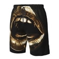 thumbnail image 4 of Fotbe Golden Lips Modern Sculpture Trajes de Baño Estampados para Hombre, Shorts de Verano de Secado Rápido, Ropa de Playa, Bañadores-Medium, 4 of 6