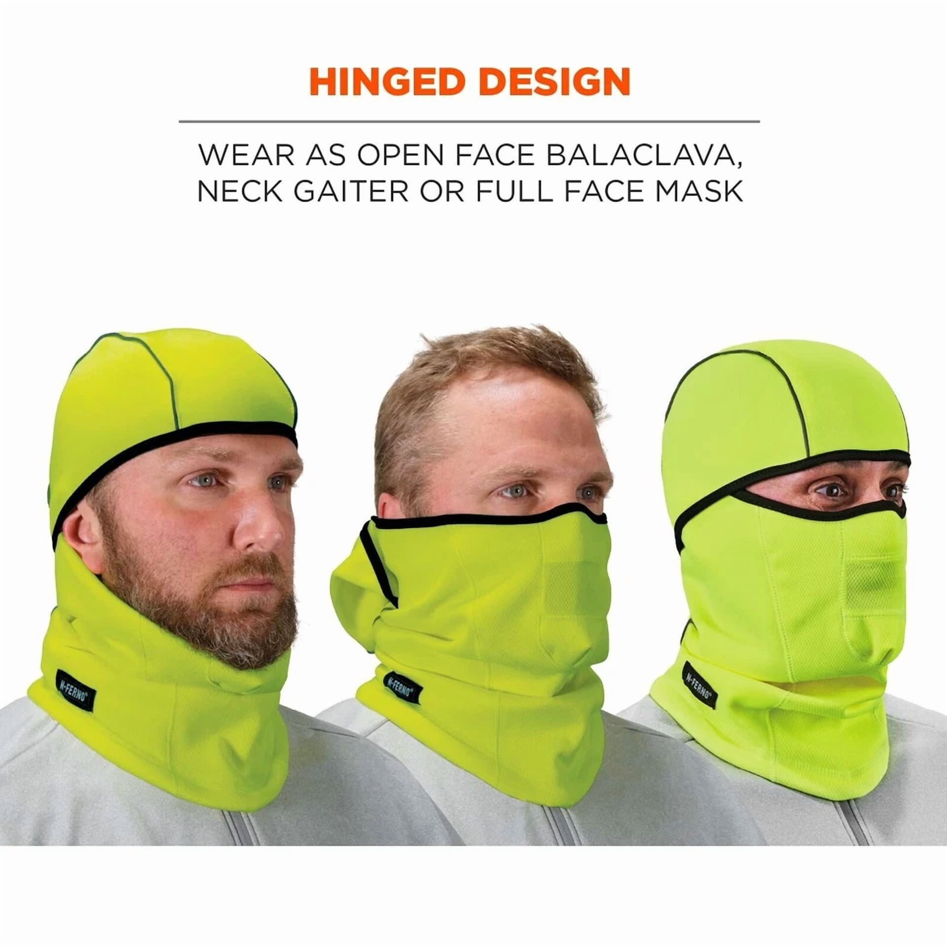 KLYNE - Ergodyne N-Ferno 6823 Balaclava Ski Mask, Wind-Resistant Face Mask - Yellow