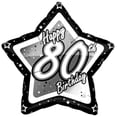 thumbnail image 1 of Creative Party Happy 80th Birthday Black/Silver Star Balloon, 1 of 1