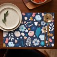thumbnail image 4 of Pioneer Flower Floral Print Pattern Summer Placemats Table Placemats Set Of 6-Linen Kitchen Washable Placemats Table Mats 12x18 Inch Non-Slip Heat Resistant, 4 of 5